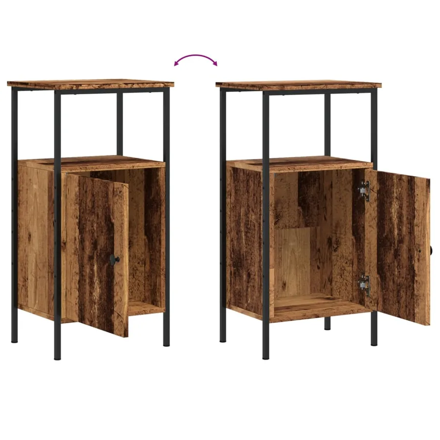 Tables de chevet 2 pcs vieux bois 41x31x80 cm bois d'ingénierie - 10