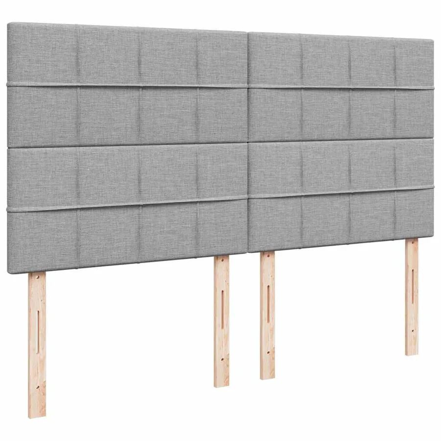 Cadre de lit ottoman et matelas gris clair 160x200cm tissu - 10
