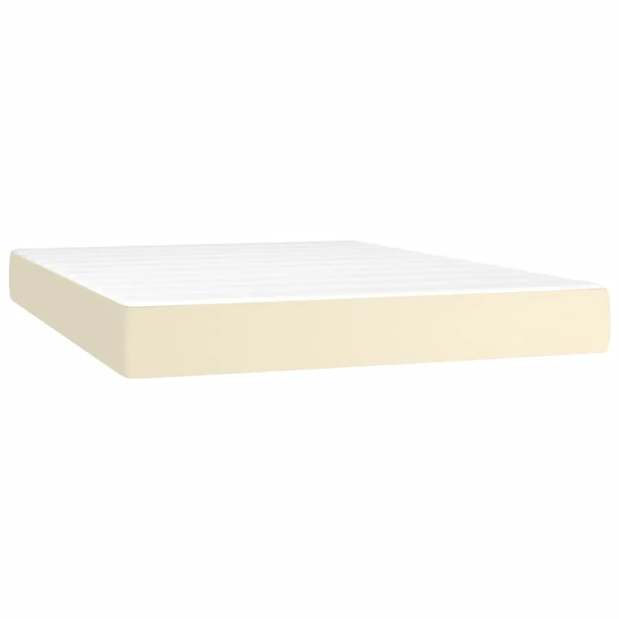 Sommier à lattes de lit avec matelas et LED Crème 140x200 cm - 6