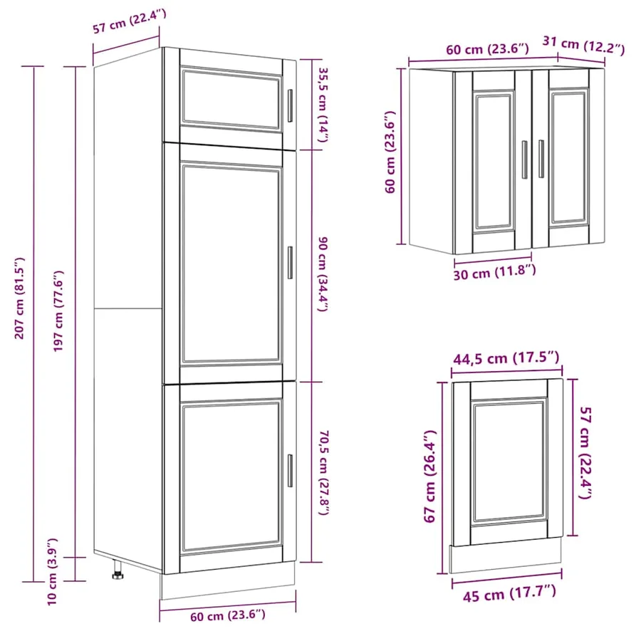 Ensemble d'armoires de cuisine 8 pcs Kalmar bois d'ingénierie - 10