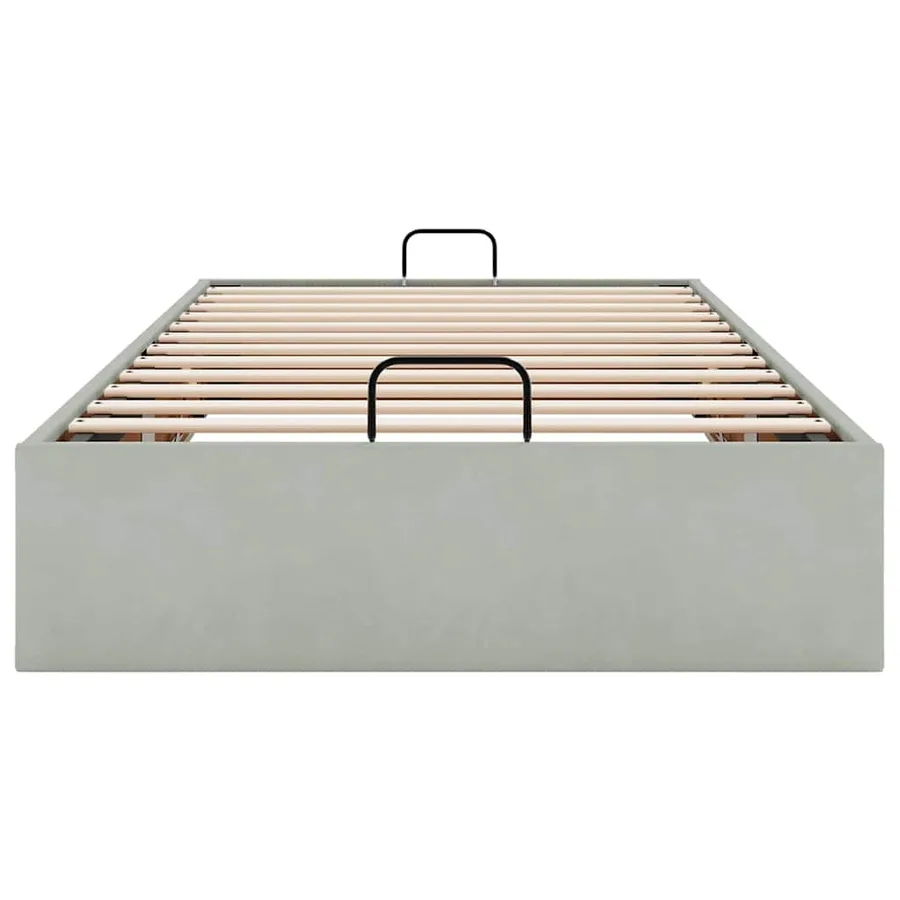 Cadre de lit ottoman sans matelas gris clair 100x200 cm velours - 7