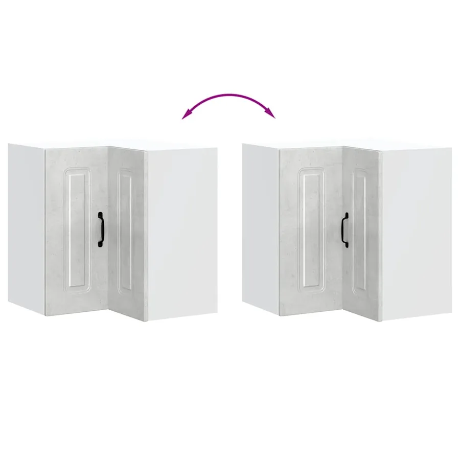 Armoire murale d'angle de cuisine Kalmar gris béton - 8