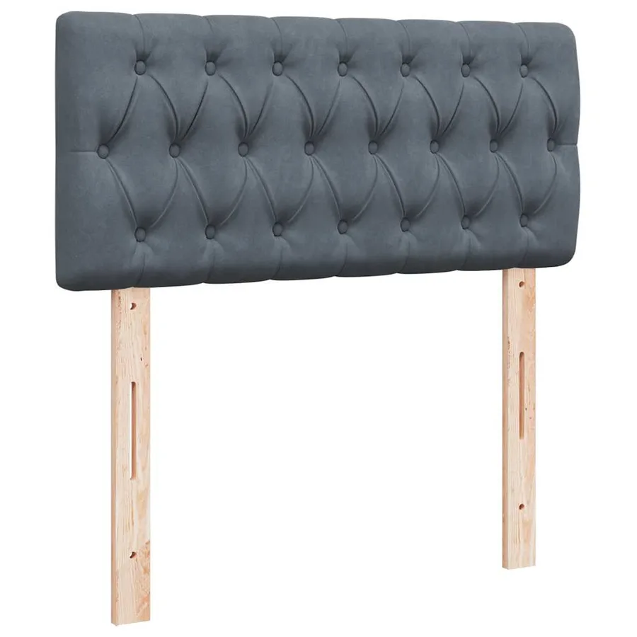 Cadre de lit ottoman avec matelas gris foncé 100x200 cm velours - 8