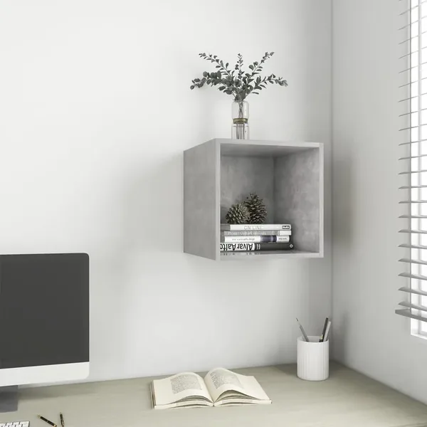 Armoire murale Gris béton 37x37x37 cm Bois d’ingénierie