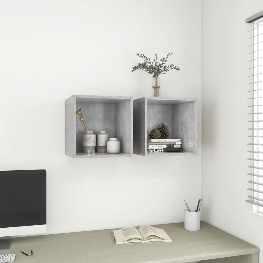 Armoire murale Gris béton 37x37x37 cm Bois d’ingénierie - 6
