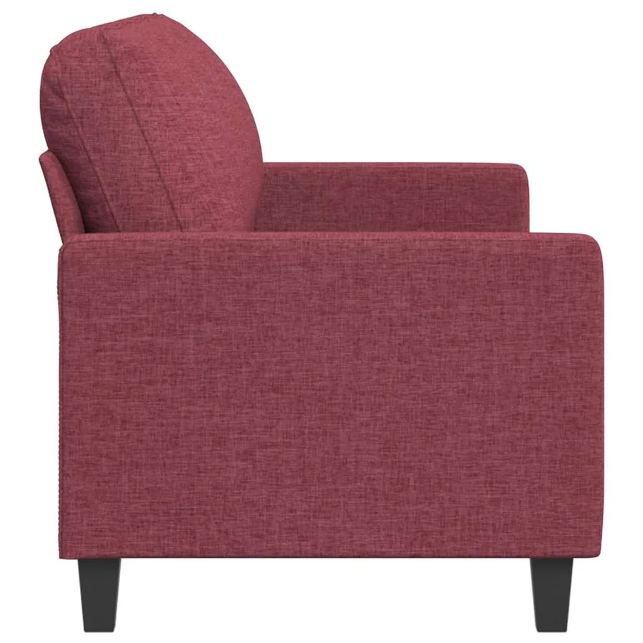 Canapé à 3 places Rouge bordeaux 180 cm Tissu - 5