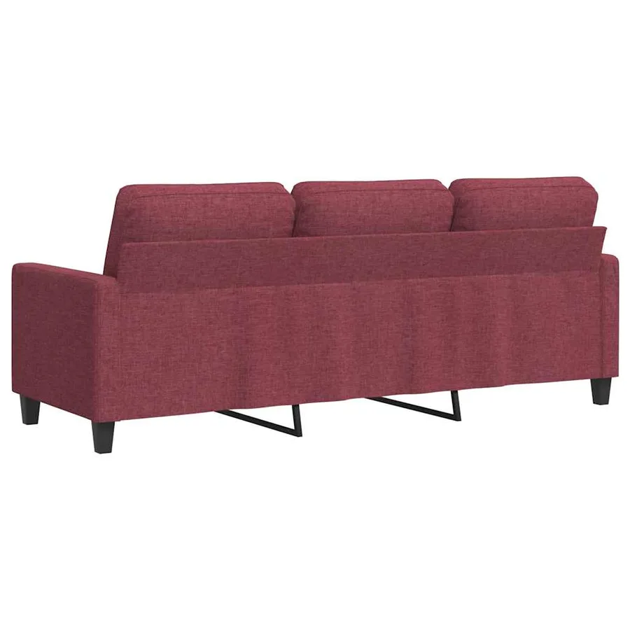 Canapé à 3 places Rouge bordeaux 180 cm Tissu - 6