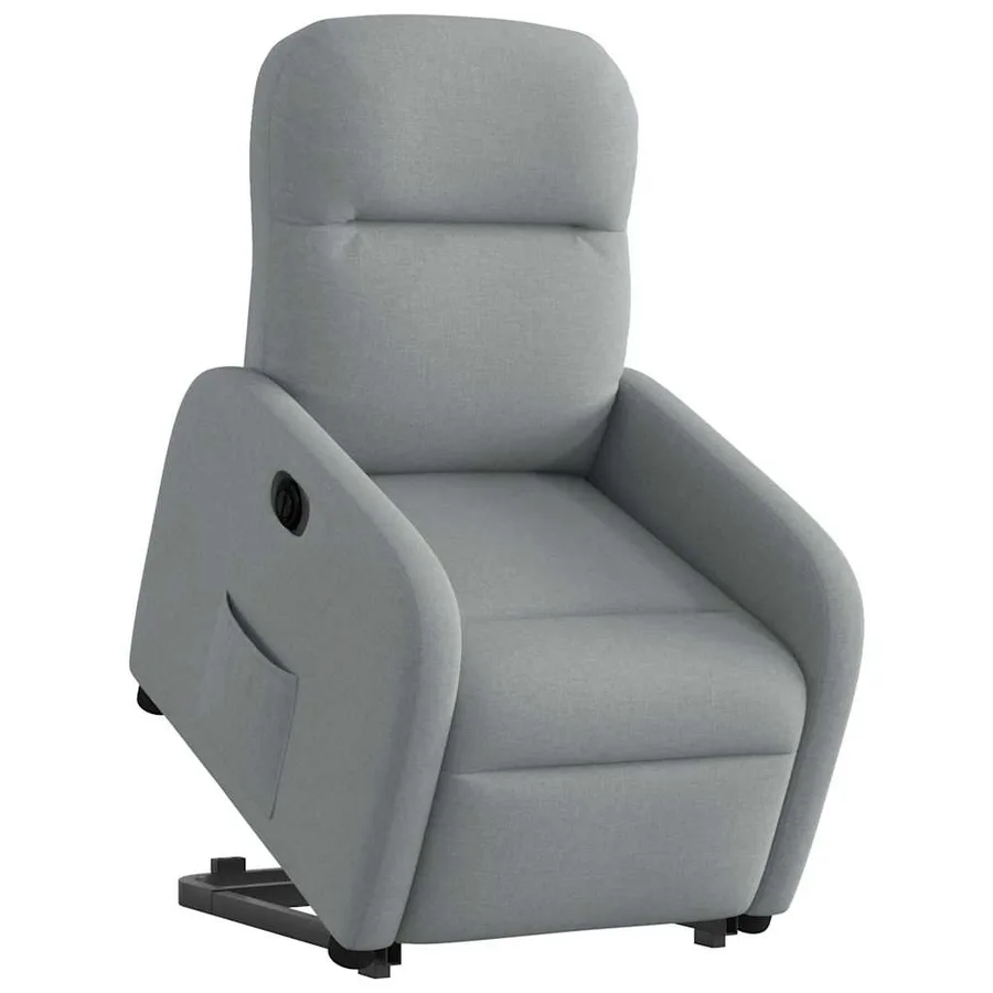 Fauteuil inclinable électrique gris clair tissu - 3