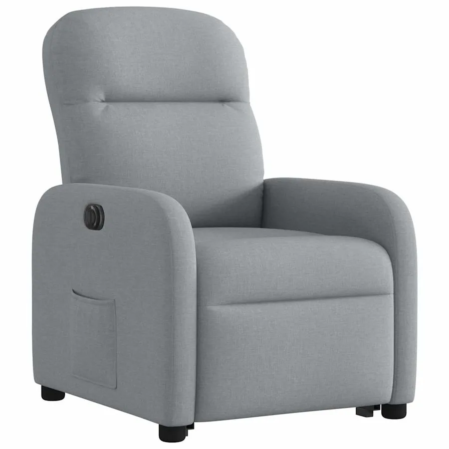 Fauteuil inclinable électrique gris clair tissu - 4