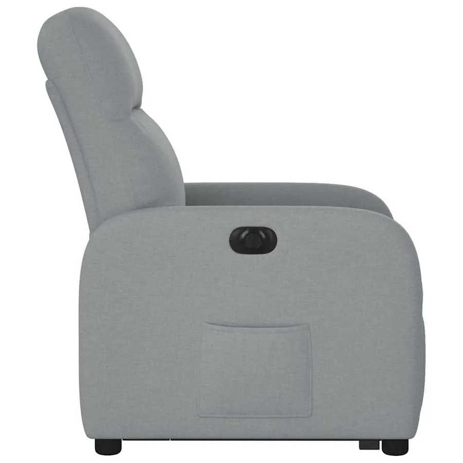 Fauteuil inclinable électrique gris clair tissu - 6