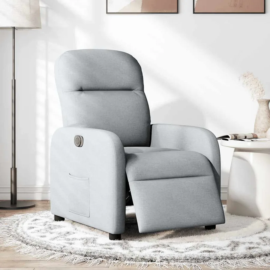 Fauteuil inclinable électrique Gris clair Tissu - 2