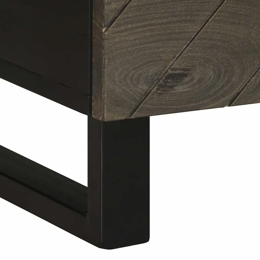 Tables de chevet 2 pcs noir 40x33x46 cm bois de manguier solide - 10