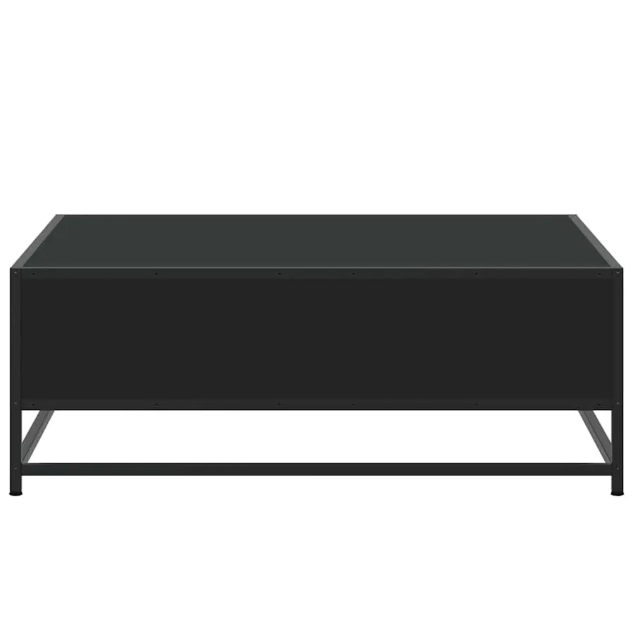 Table basse noir 80x80x30 cm bois d'ingénierie et métal - 6