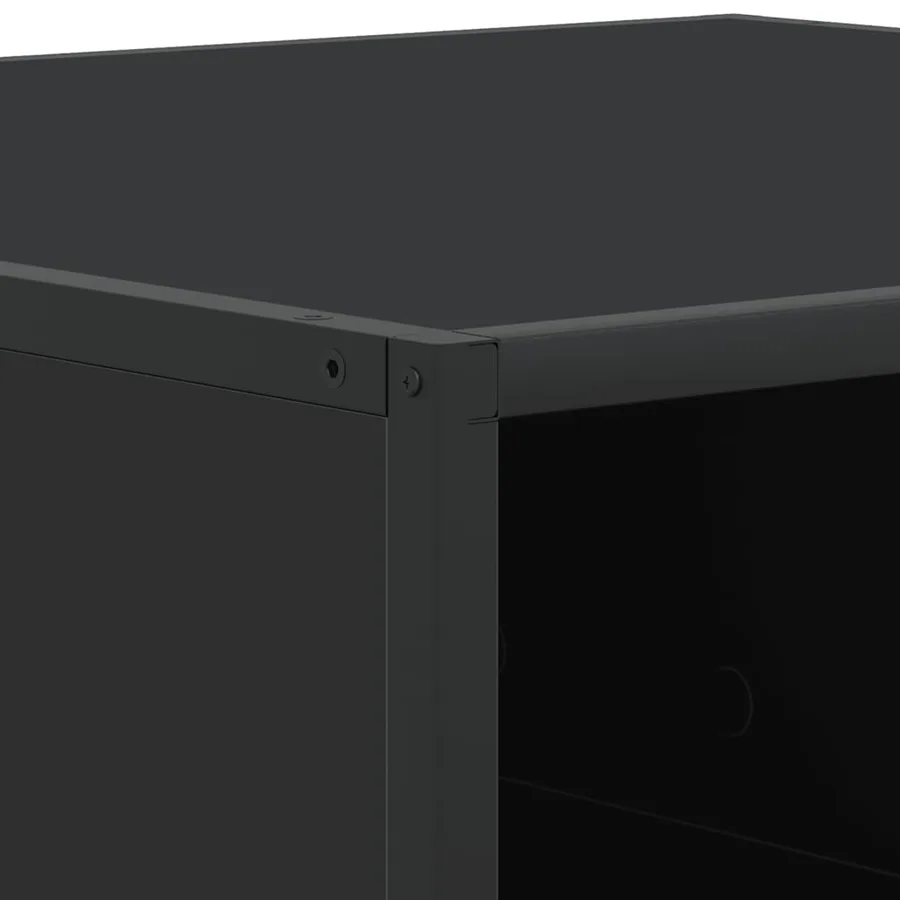 Table basse noir 80x80x30 cm bois d'ingénierie et métal - 8