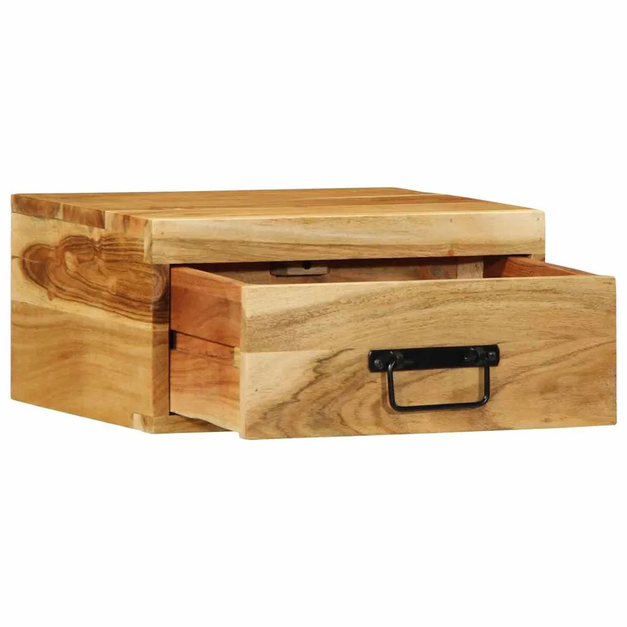 Table de chevet murale bois massif d'acacia - 4