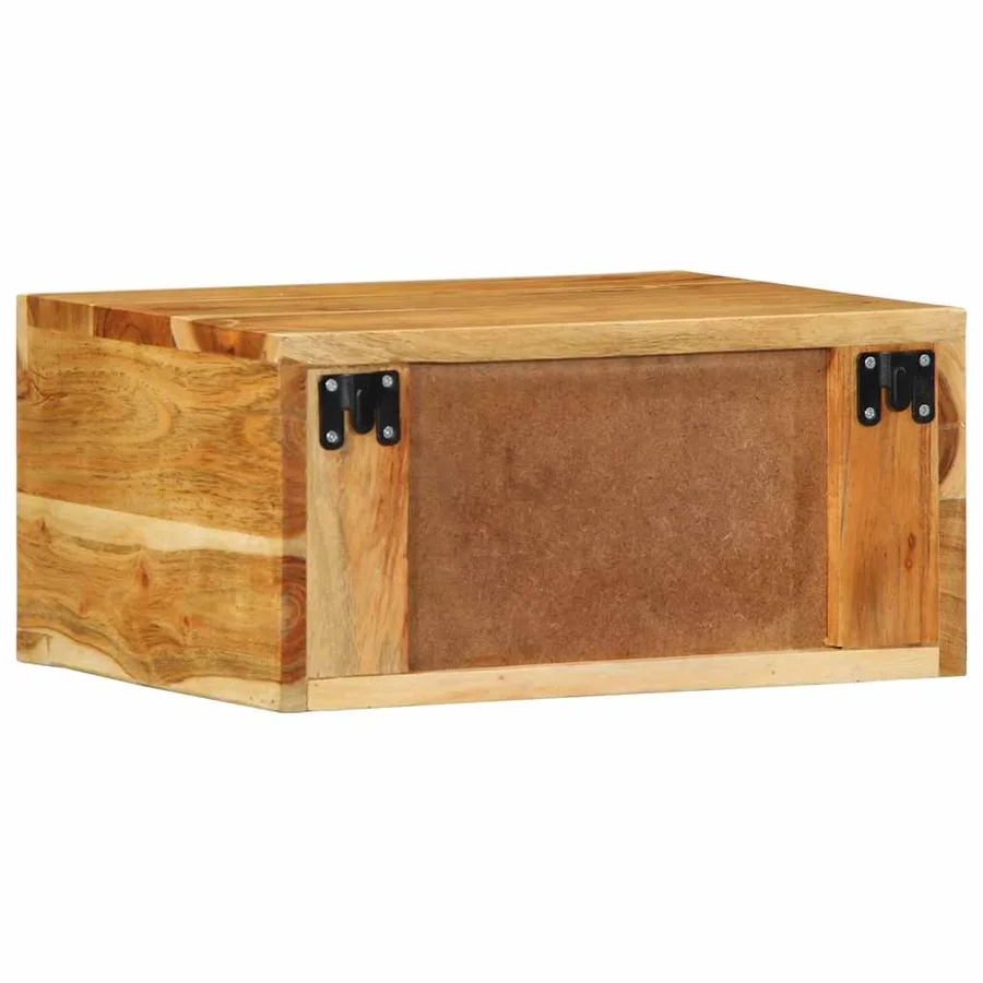 Table de chevet murale bois massif d'acacia - 7