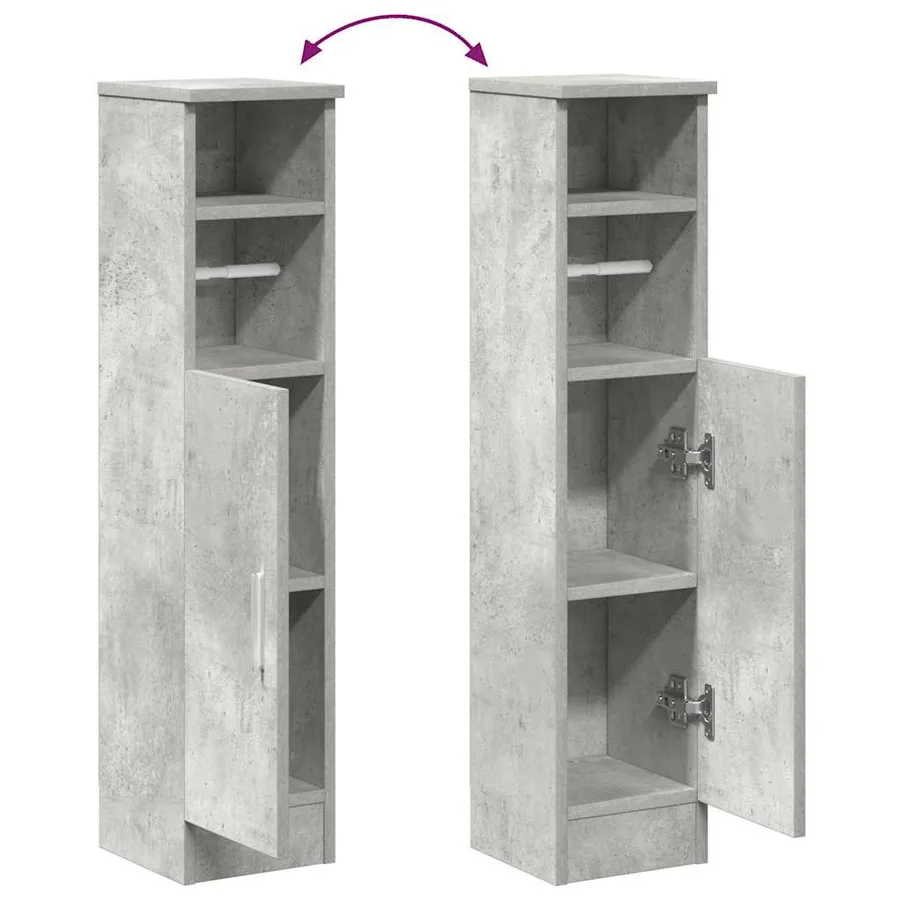 Meuble de salle de bain avec porte-rouleau gris béton - 8