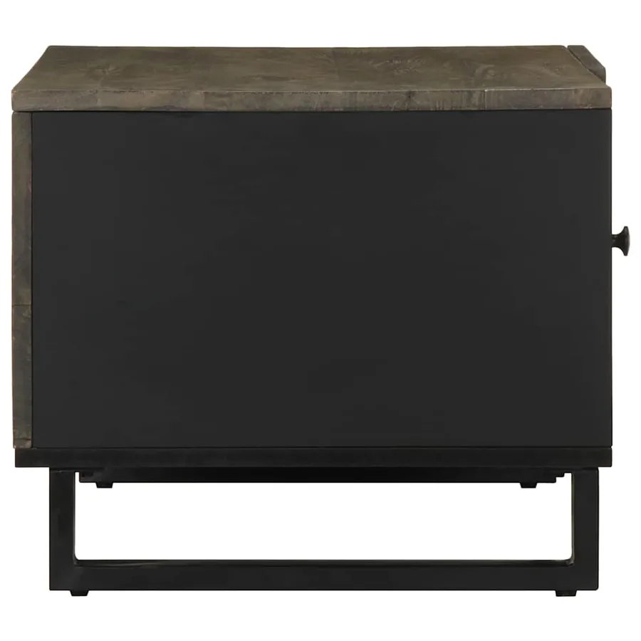 Table basse noir 80x50x40 cm bois massif de manguier - 4