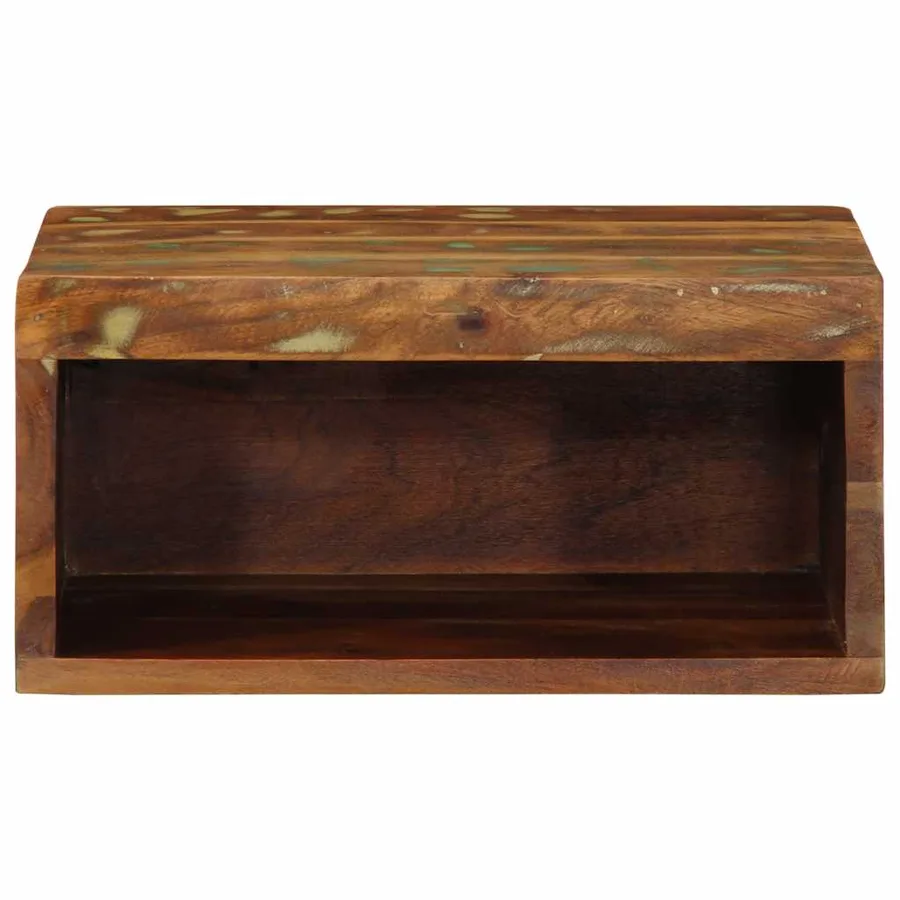 Meuble TV mural 40x30x19 cm bois massif de récupération - 4