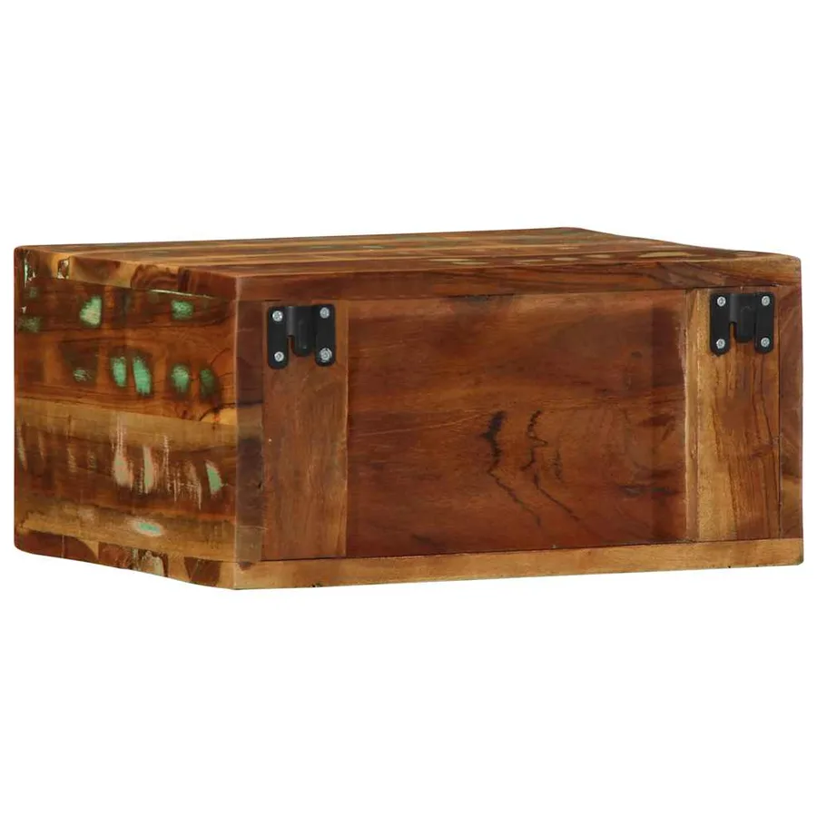 Meuble TV mural 40x30x19 cm bois massif de récupération - 6