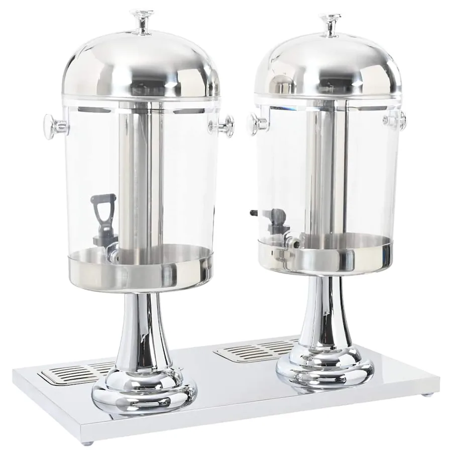 Double distributeur de jus en acier inoxydable 2 x 8 L - 4