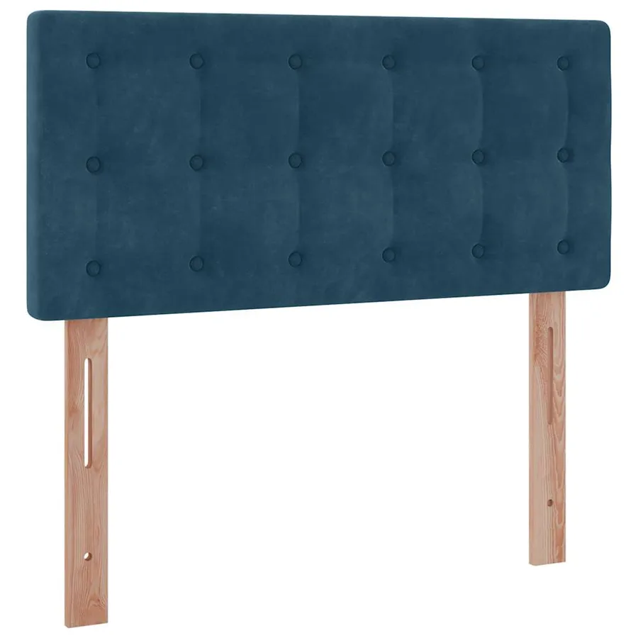 Cadre de lit ottoman avec matelas bleu foncé 90x190 cm velours - 9