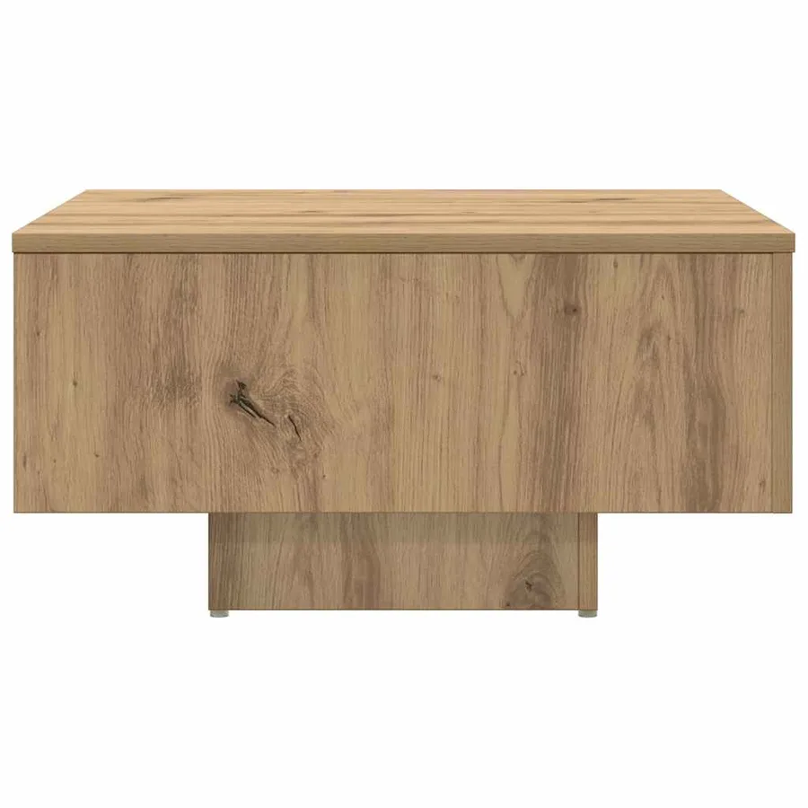 Table basse chêne artisanal 60x60x31,5 cm bois d'ingénierie - 4