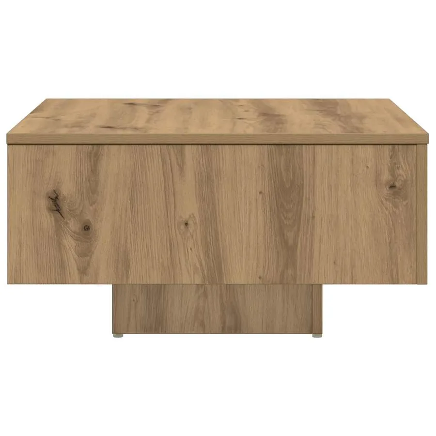 Table basse chêne artisanal 60x60x31,5 cm bois d'ingénierie - 5