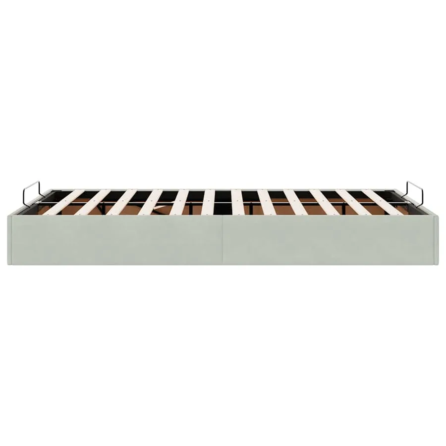 Cadre de lit ottoman sans matelas gris clair 120x200 cm velours - 8