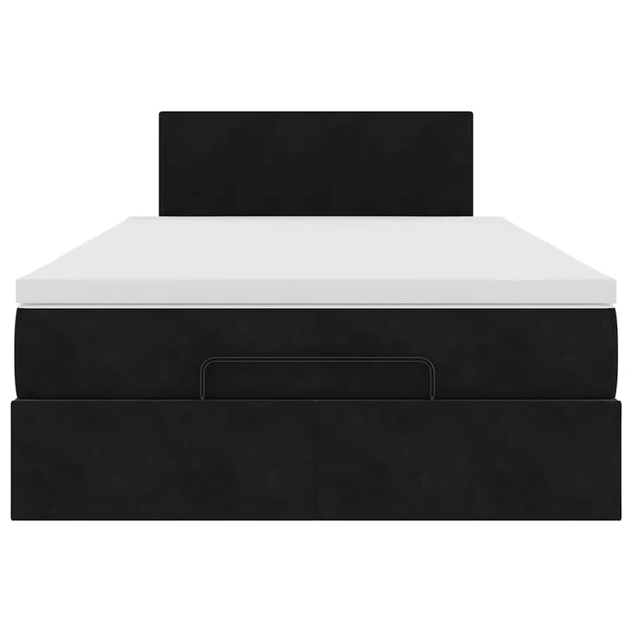 Lit ottoman avec matelas et LED noir 120x190 cm velours - 8