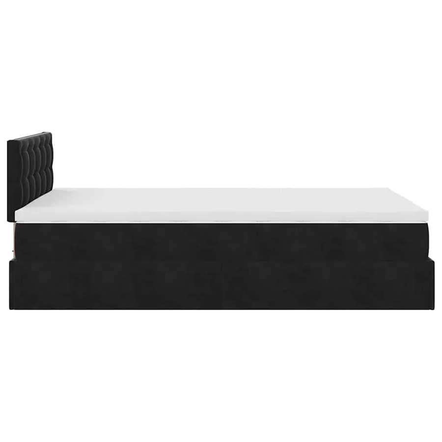 Lit ottoman avec matelas noir 120x190 cm velours - 10