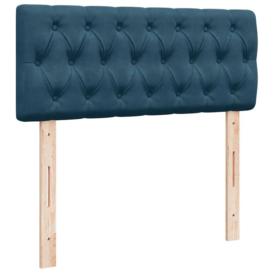 Lit ottoman avec matelas bleu foncé 120x190 cm velours - 9