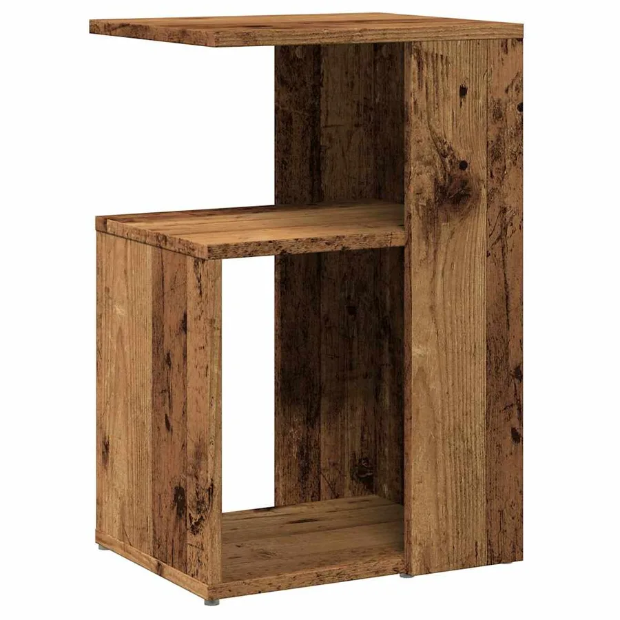 Table d'appoint vieux bois 36x30x56 cm bois d'ingénierie - 2