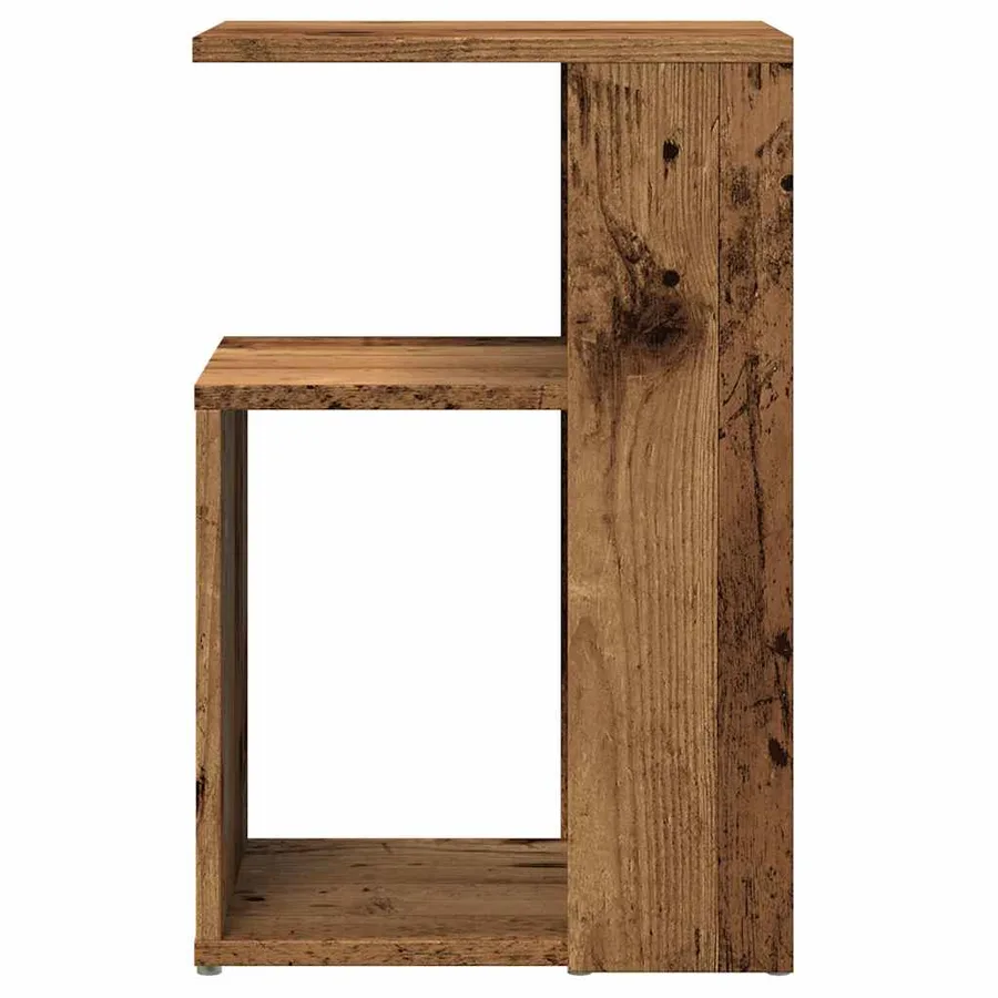 Table d'appoint vieux bois 36x30x56 cm bois d'ingénierie - 4
