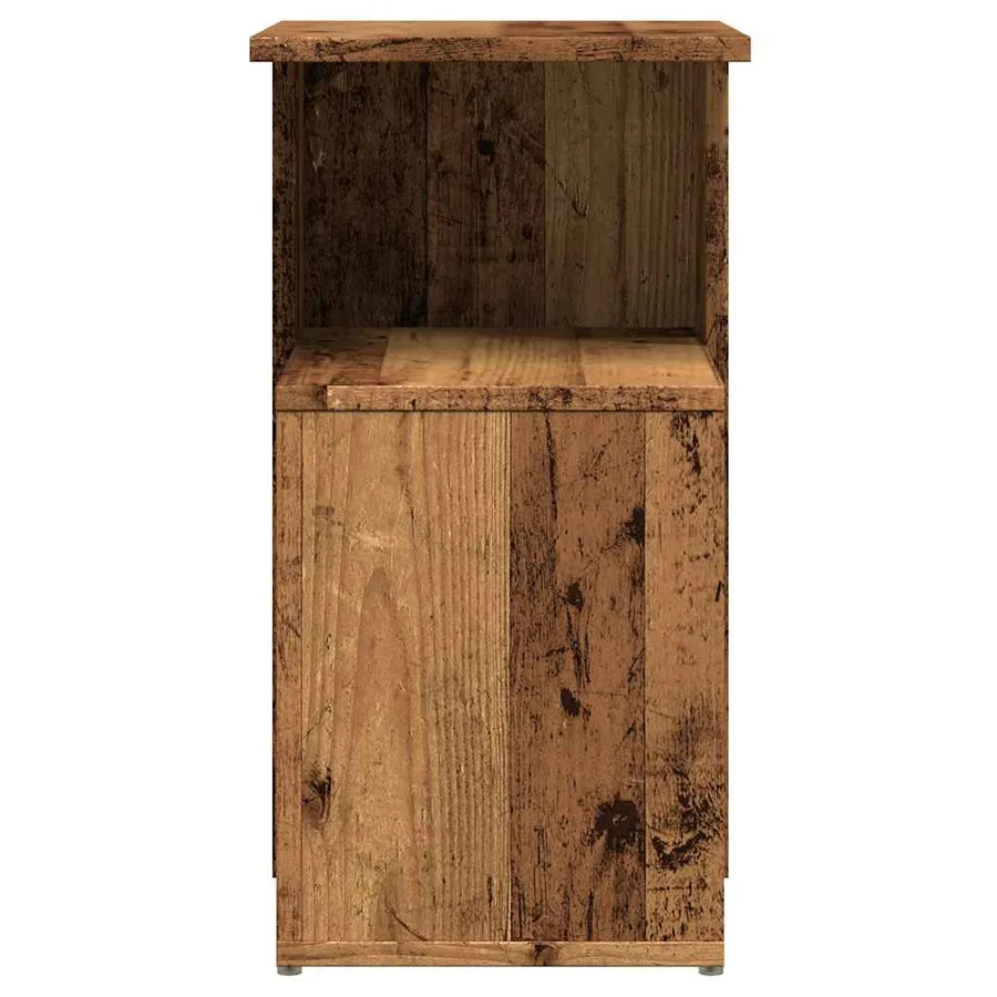 Table d'appoint vieux bois 36x30x56 cm bois d'ingénierie - 5