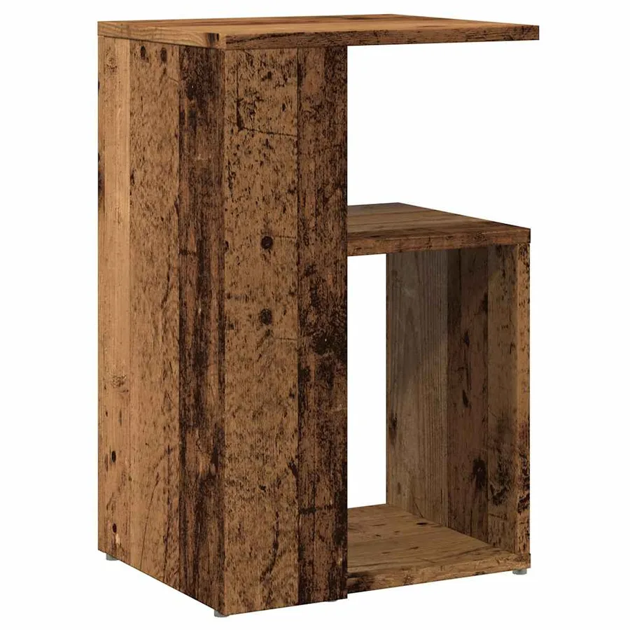 Table d'appoint vieux bois 36x30x56 cm bois d'ingénierie - 6