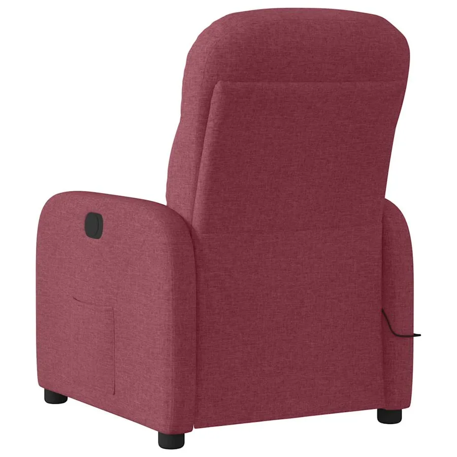 Fauteuil de massage inclinable électrique Rouge bordeaux Tissu - 7