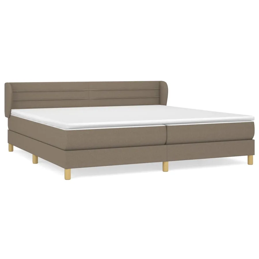 Sommier à lattes de lit avec matelas Taupe 200x200 cm Tissu - 2