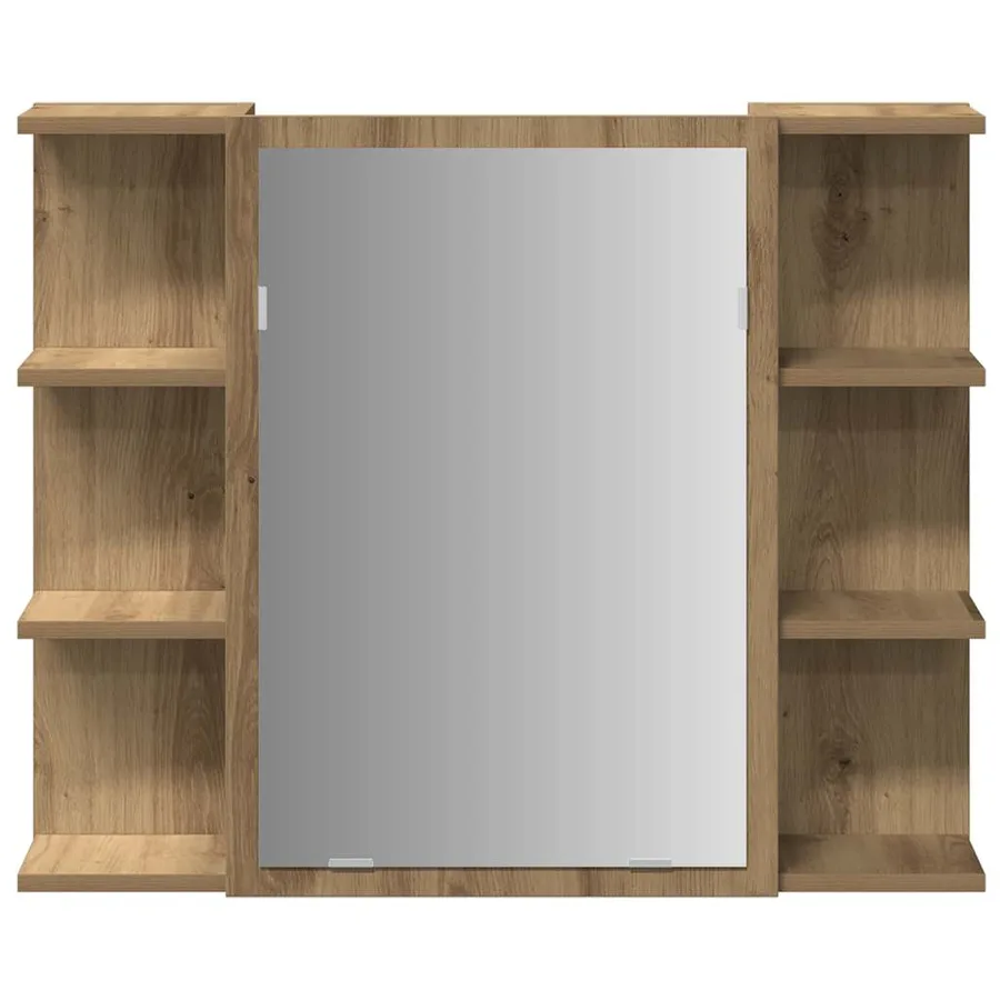 Armoire à miroir de salle de bain chêne artisanal 80x20,5x64 cm - 4