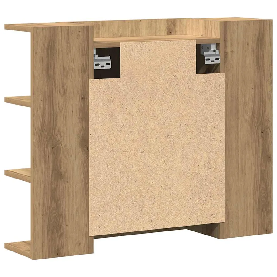 Armoire à miroir de salle de bain chêne artisanal 80x20,5x64 cm - 6
