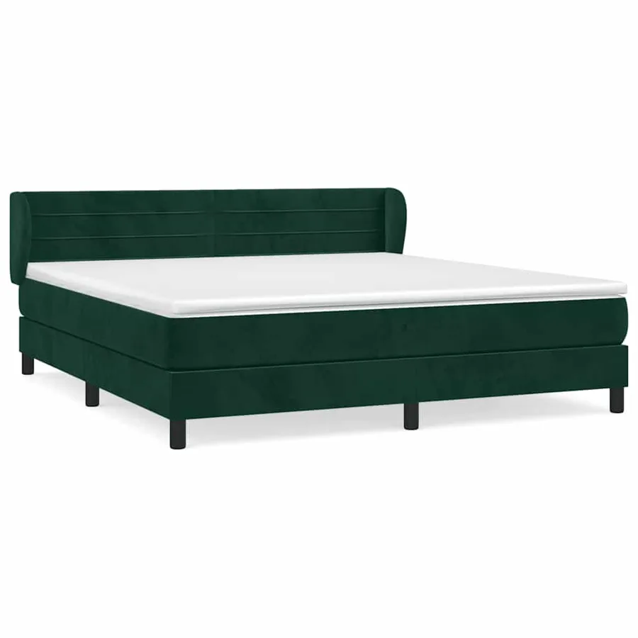 Sommier à lattes de lit et matelas Vert foncé 160x200cm Velours - 2