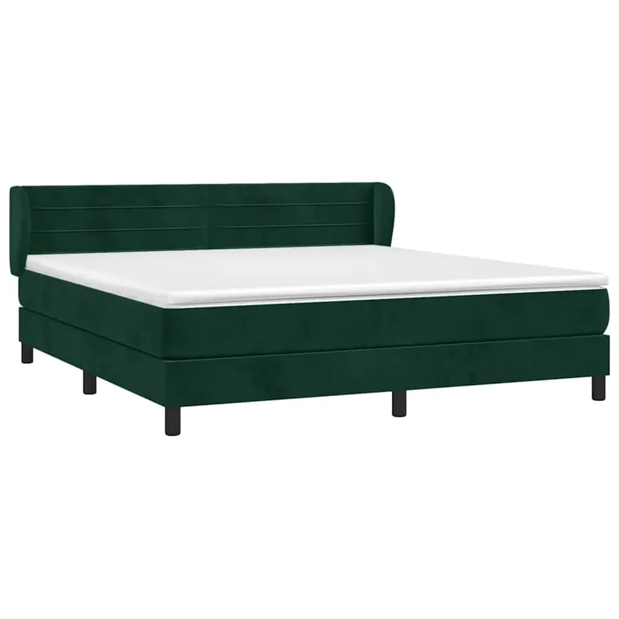 Sommier à lattes de lit et matelas Vert foncé 160x200cm Velours - 3