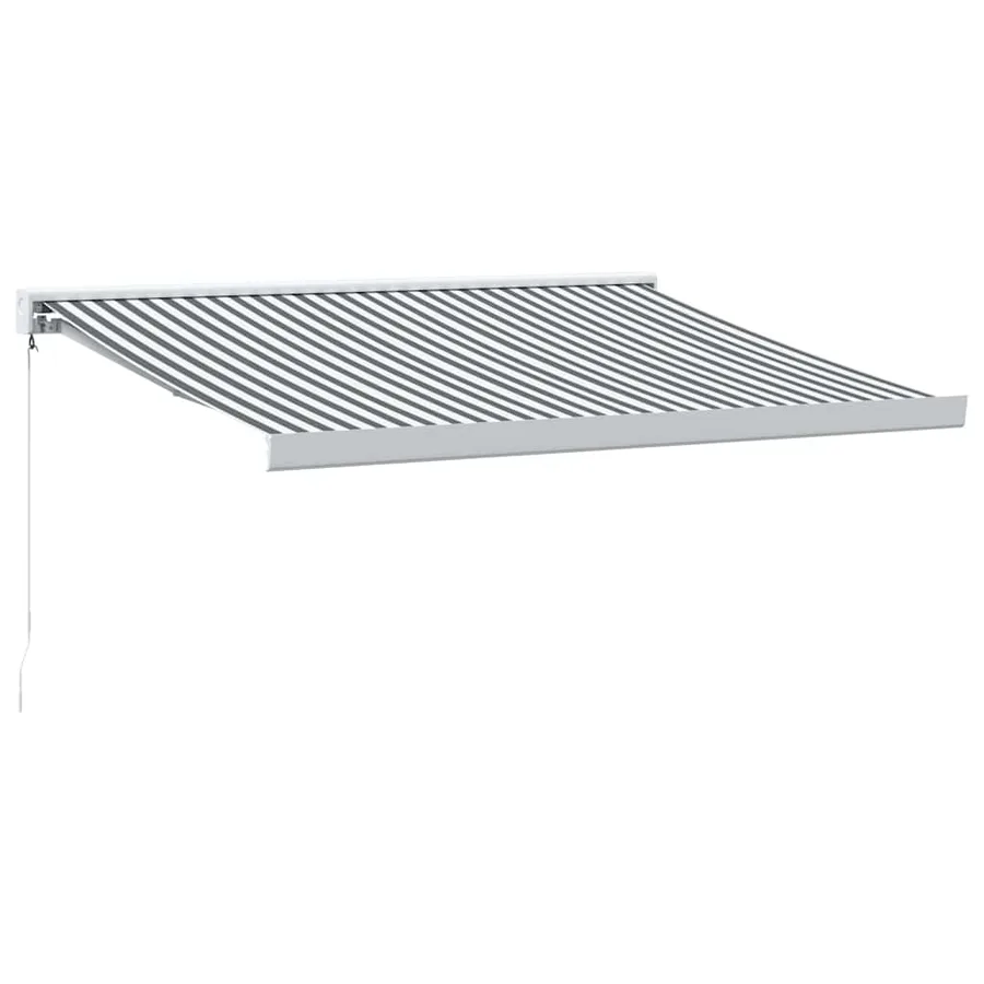 Auvent rétractable anthracite et blanc 3,5x2,5m tissu/aluminium - 2