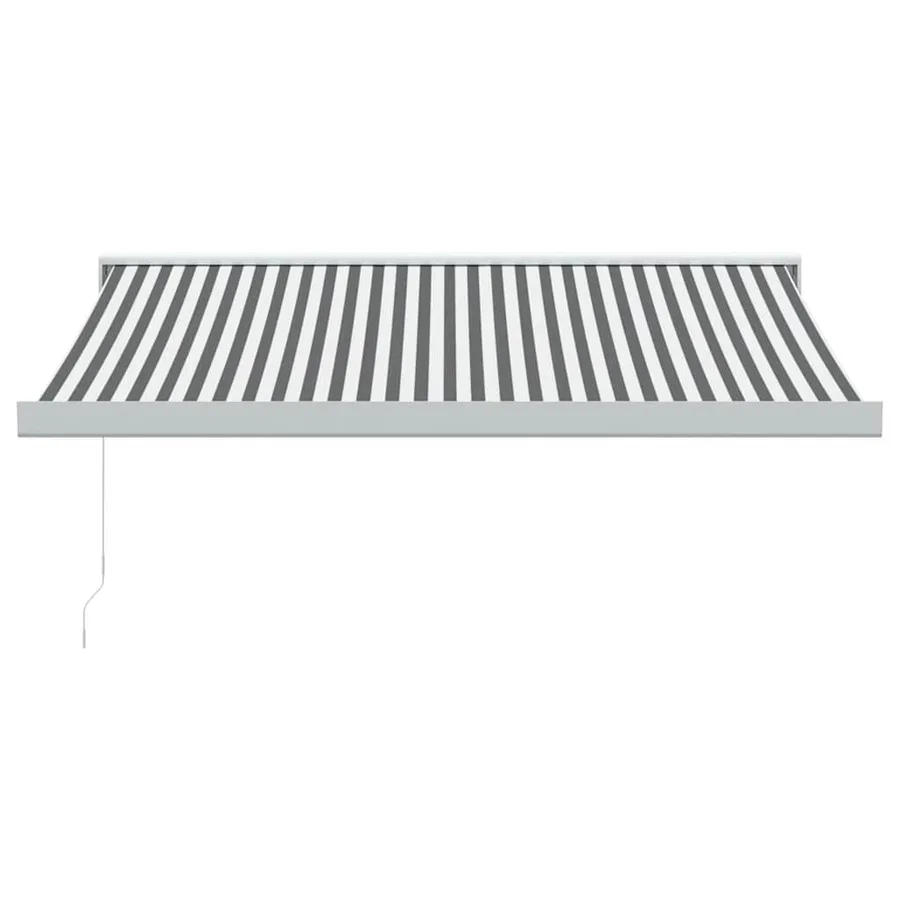 Auvent rétractable anthracite et blanc 3,5x2,5m tissu/aluminium - 3