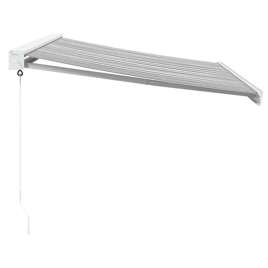 Auvent rétractable anthracite et blanc 3,5x2,5m tissu/aluminium - 4
