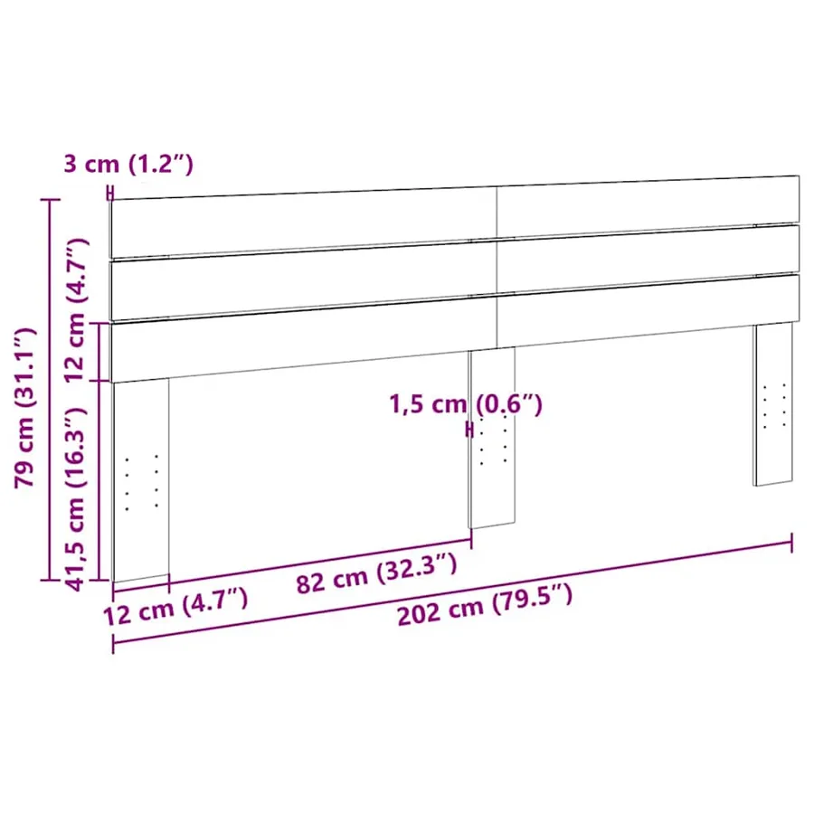 Tête de lit 200 cm en bois massif de chêne - 9