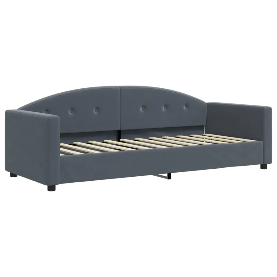 Lit de repos gris foncé 80x200 cm velours - 2