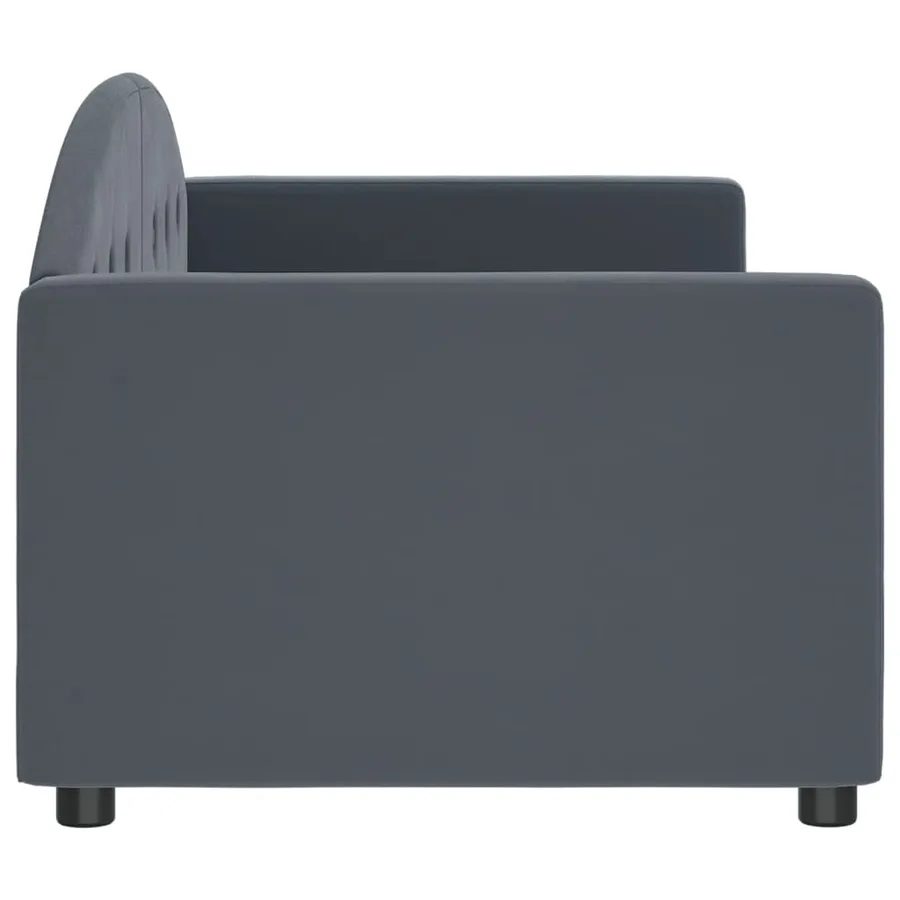 Lit de repos gris foncé 80x200 cm velours - 4