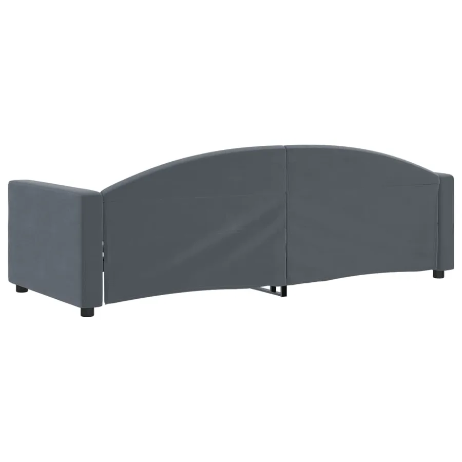 Lit de repos gris foncé 80x200 cm velours - 5