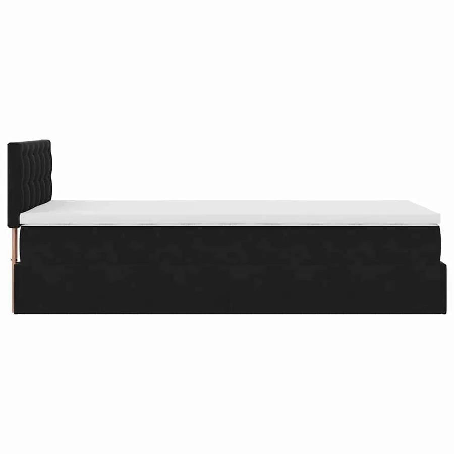 Lit ottoman avec matelas et LED noir 80x200cm velours - 11